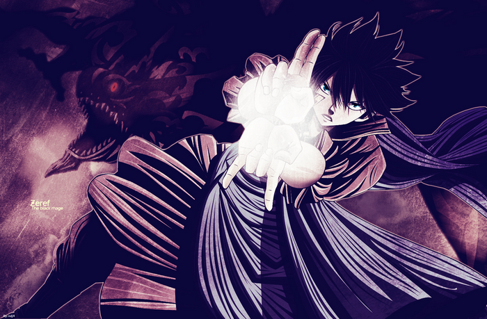 Zeref from Fairy Tail casting a spell