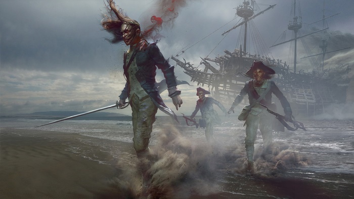Captain Salazar and zombie pirates from Pirates of the Caribbean