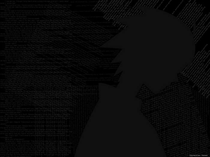Silhouette of a character with text overlay