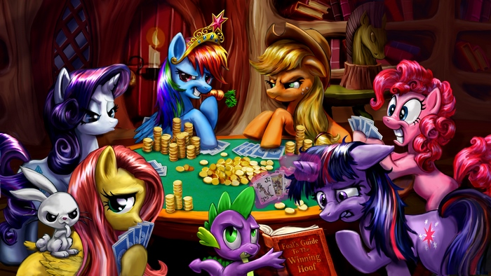 My Little Pony characters playing poker