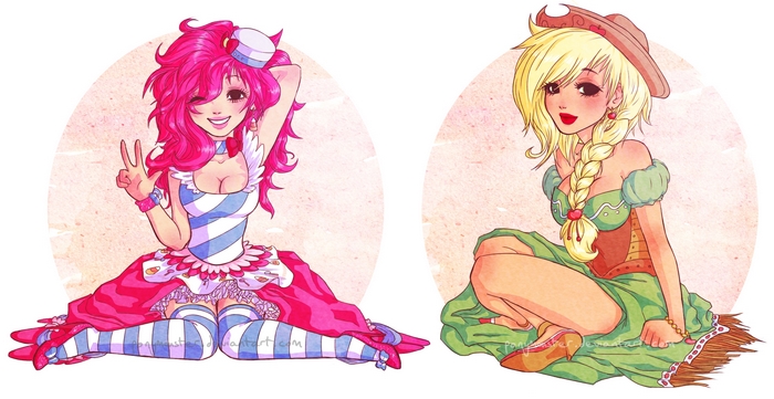Pinkie Pie and Applejack from My Little Pony