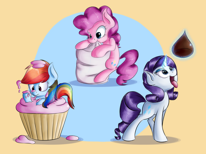 Pinkie Pie, Rainbow Dash, and Rarity from My Little Pony