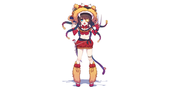 Girl in Lion Dance Costume