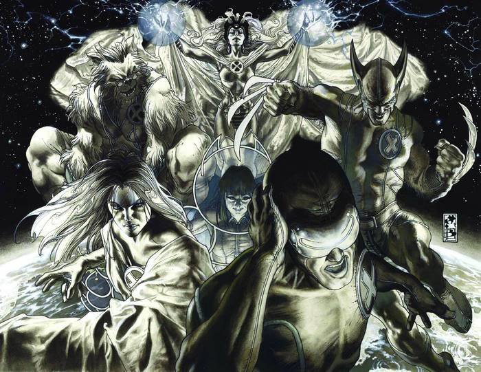 X-Men characters including Beast, Wolverine, Storm, and Cyclops