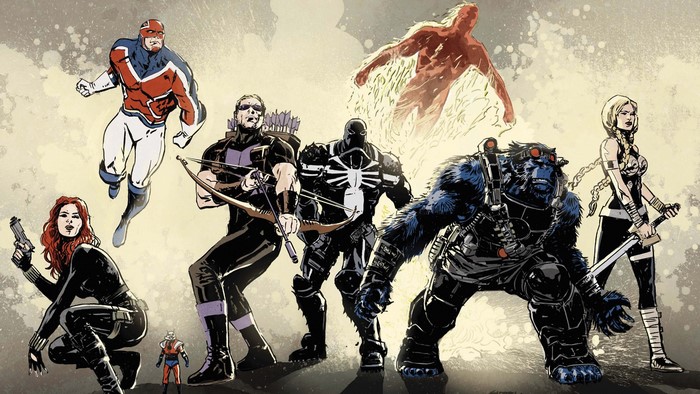 Marvel Comics characters including Beast, Venom, and Hawkeye