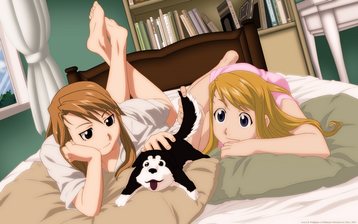 Winry Rockbell and Envy from Fullmetal Alchemist