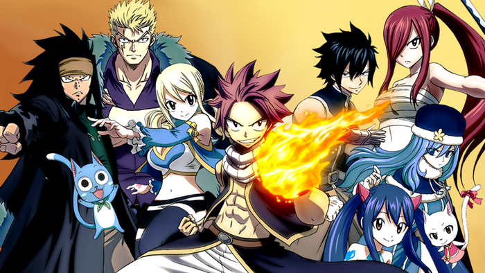 Fairy Tail characters group portrait