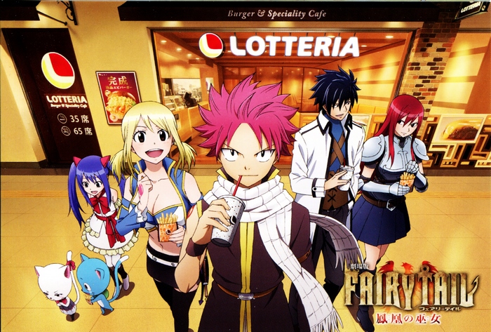 Fairy Tail characters at Lotteria cafe