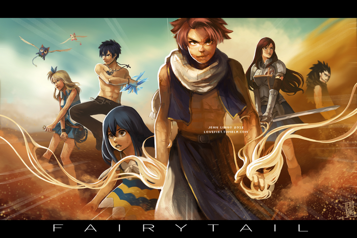 Fairy Tail characters in a desert landscape