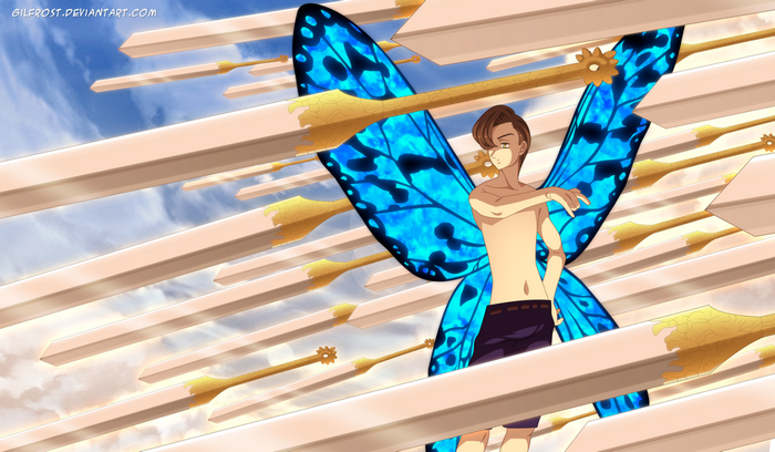 King from The Seven Deadly Sins with butterfly wings