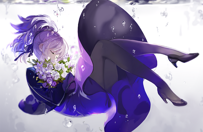 Yin from Darker Than Black underwater