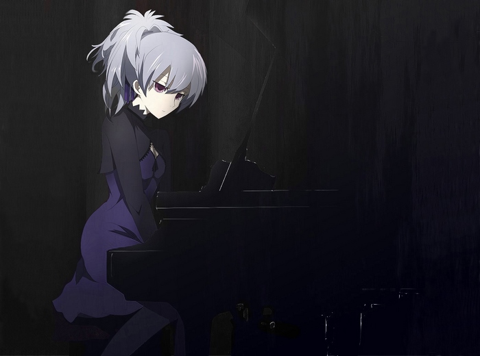 Yin from Darker Than Black playing piano