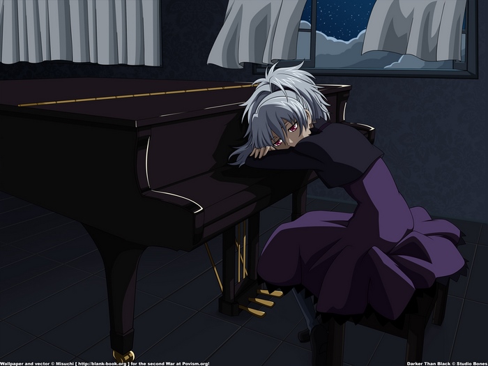 Yin from Darker Than Black at a piano
