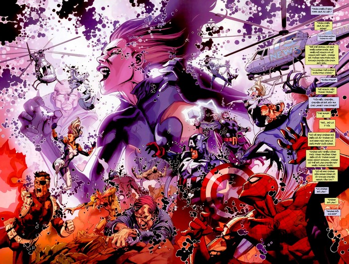Marvel Comics characters fighting