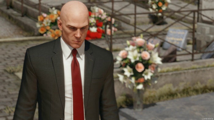 Agent 47 in a Cemetery