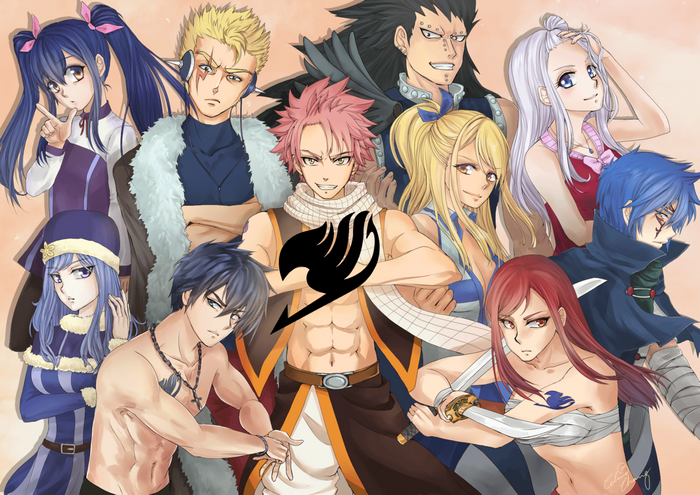 Fairy Tail characters group portrait