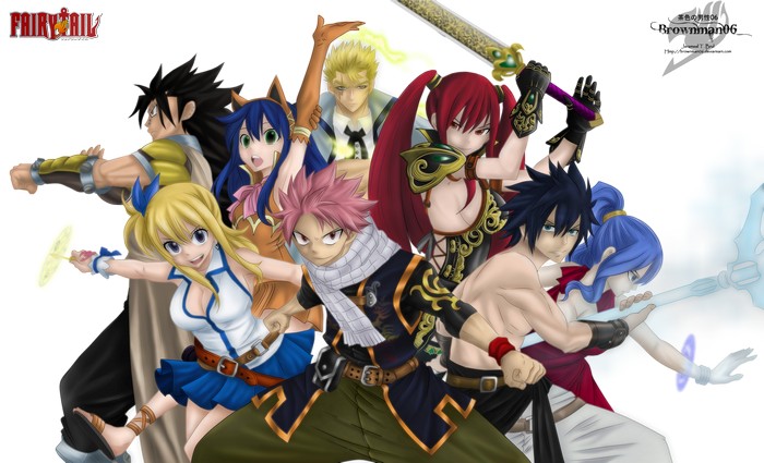 Fairy Tail characters group pose