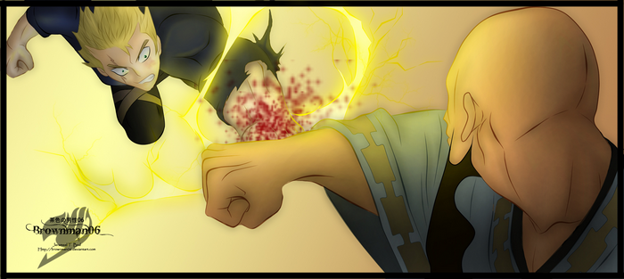 Laxus Dreyar fighting an elder