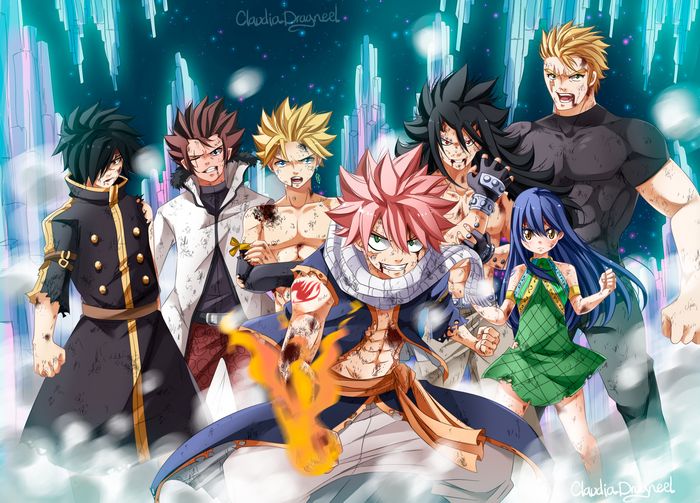 Fairy Tail characters in battle