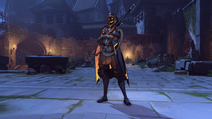 Ana from Overwatch in a Halloween costume