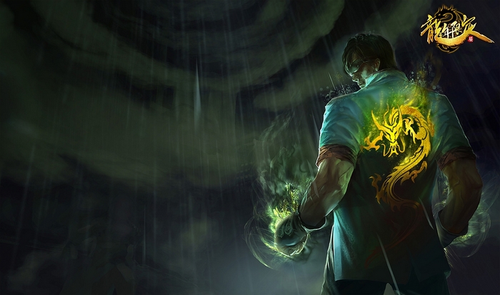 Lee Sin from League of Legends with dragon emblem