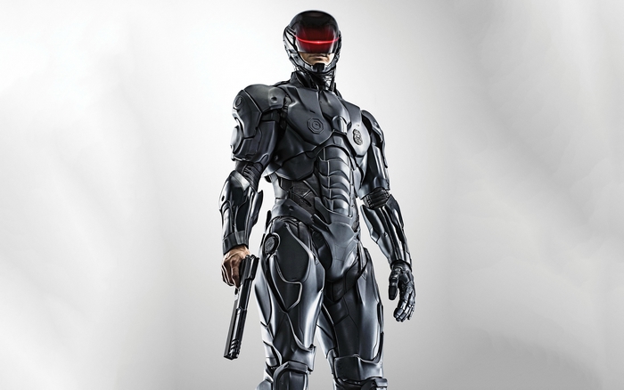 RoboCop holding a handgun