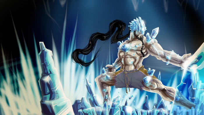 Lee Sin from League of Legends in ice