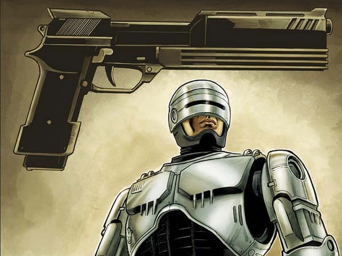 RoboCop with a large handgun
