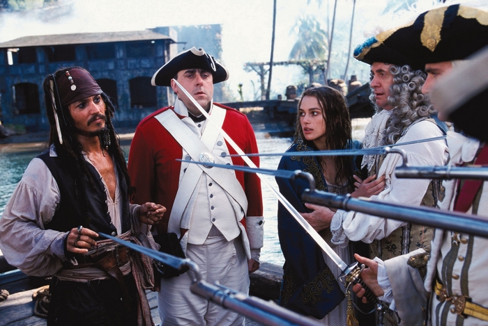 Captain Jack Sparrow and Elizabeth Swann from Pirates of the Caribbean
