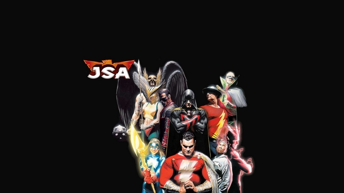 JSA team with Hawkman