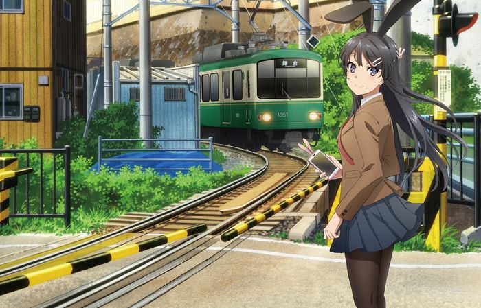 Mai Sakurajima Standing Near Train Tracks
