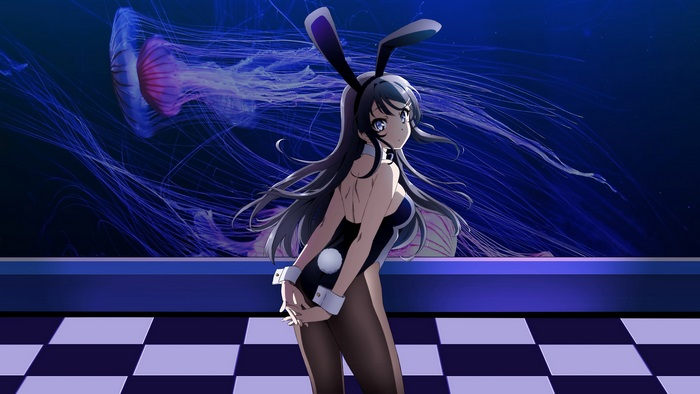 Mai Sakurajima in Bunny Suit with Jellyfish