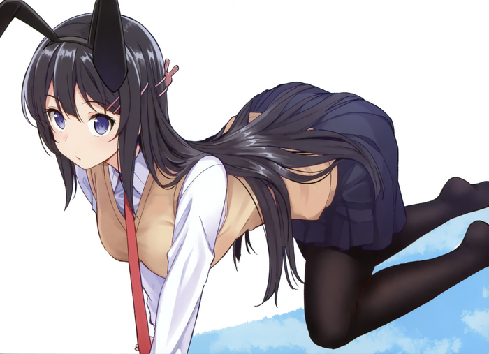 Mai Sakurajima in Bunny Ears and School Uniform
