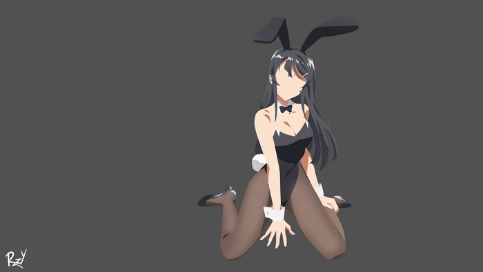 Mai Sakurajima in Bunny Costume Sitting Pose
