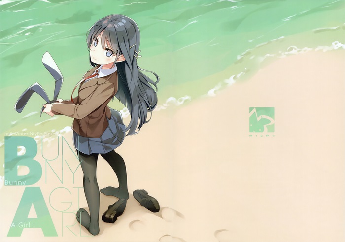 Mai Sakurajima Anime Girl with Bunny Ears