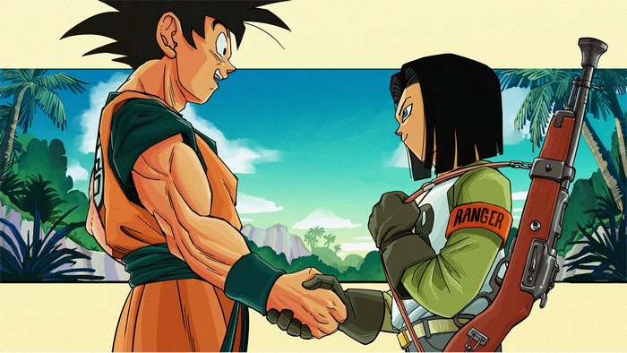 Goku and Android 17 from Dragon Ball