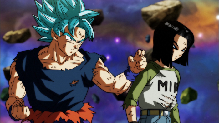 Goku and Android 17 from Dragon Ball Super