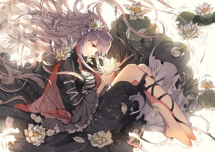 Byakuren Hijiri surrounded by lotuses