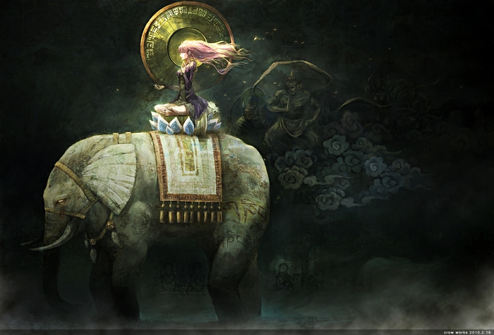 Byakuren Hijiri riding an elephant