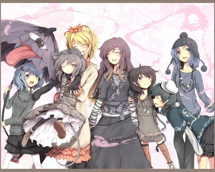 Byakuren Hijiri and friends with umbrella