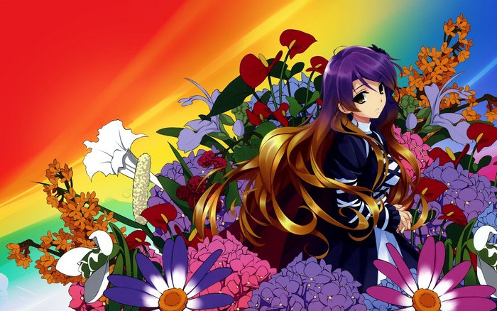 Byakuren Hijiri surrounded by flowers
