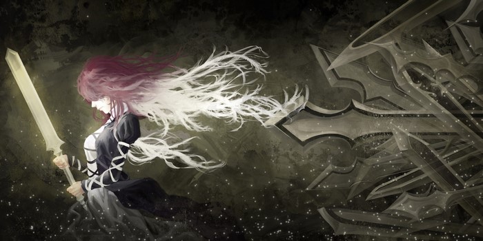 Byakuren Hijiri with a glowing sword