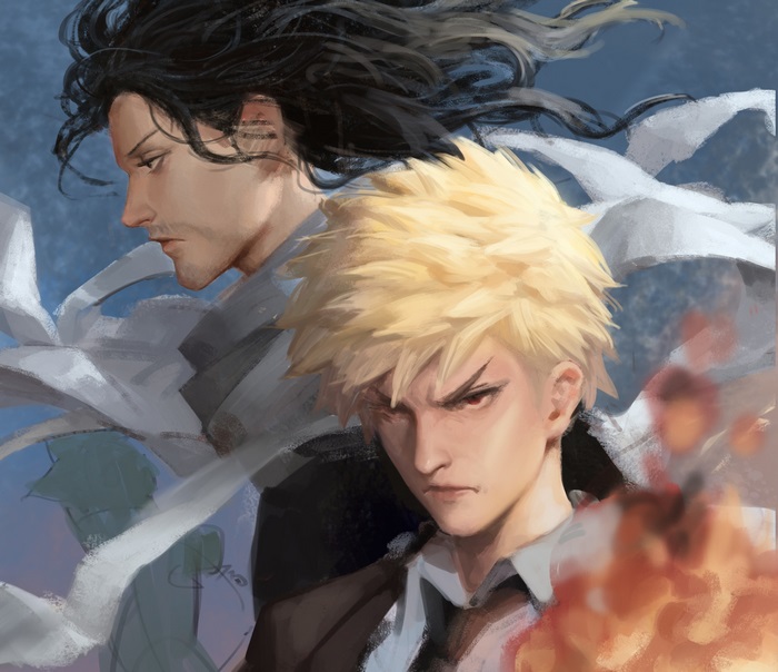 Shouta Aizawa and Katsuki Bakugo