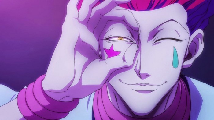 Hisoka Smiling with Playful Gesture