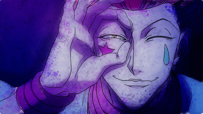 Hisoka Smiling with Hand Gesture and Star Face Paint