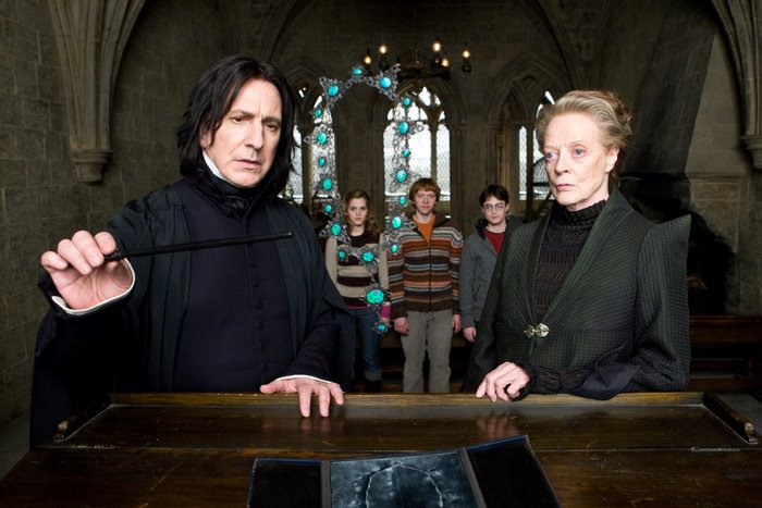 Severus Snape and Minerva McGonagall with Harry Potter characters