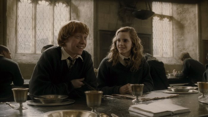 Ron Weasley and Hermione Granger in the Great Hall