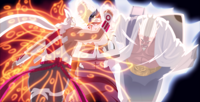 Kisame Hoshigaki and other characters with energy effects