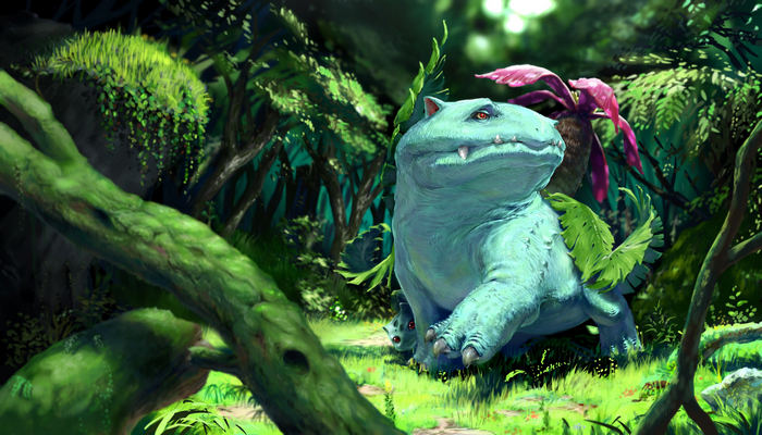 Venusaur in a forest