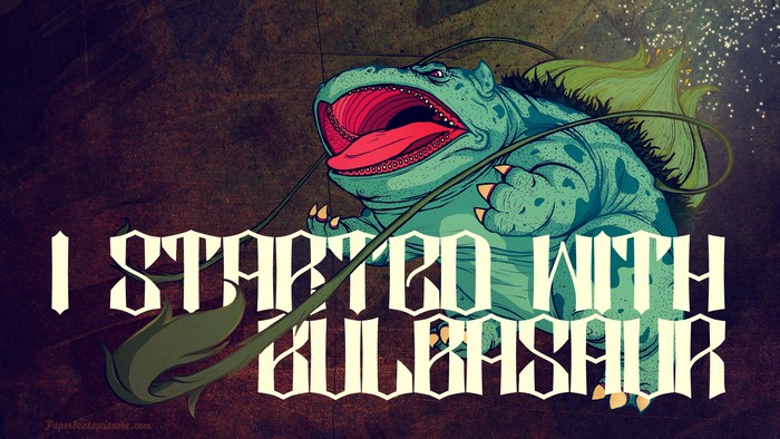 Bulbasaur from Pokemon with text